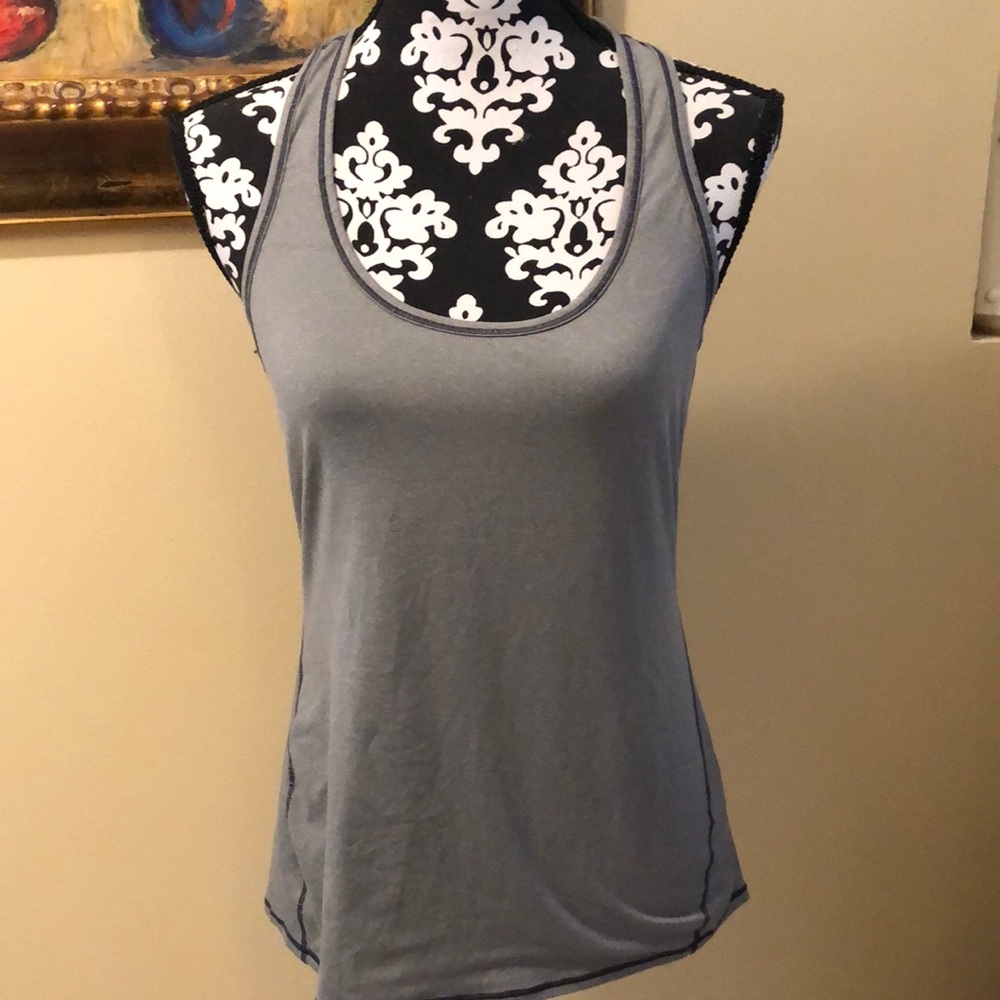 Athleta double brush jersey racer-back stretchy athletic top